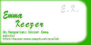 emma keczer business card